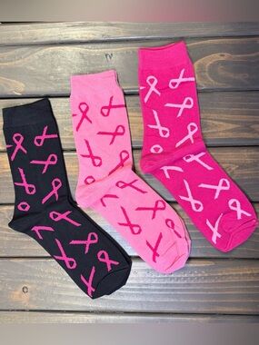Breast Cancer Awareness Socks, Pink Ribbon Unisex